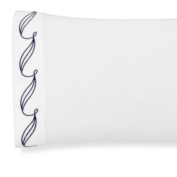 ***Williams Sonoma Linen Embroidered Leaf California King Sheet Set